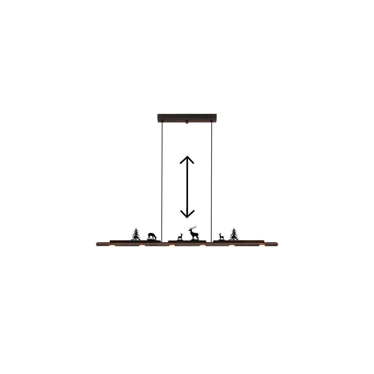 Menzel Anteo Balken LED  95 Themen, Höhe einstellbar, braun-schwarz, B=95cm
