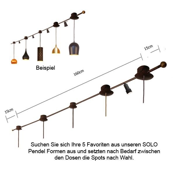 Menzel Pusta Beispiel Flex System 190cm variabel bestückbar verschiedenen  Pendel Formen möglich