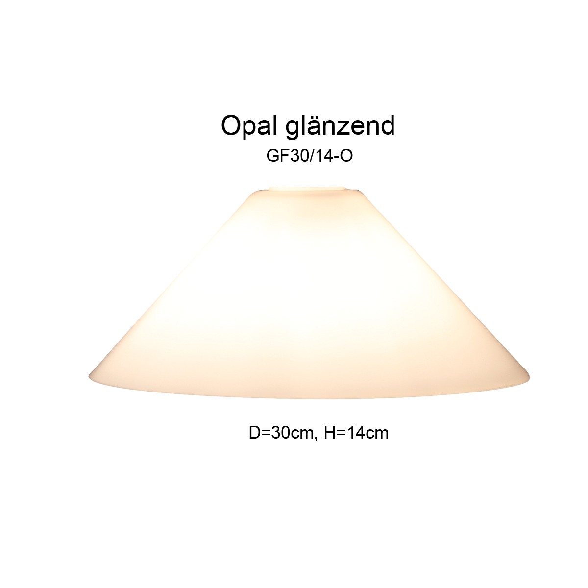 Menzel Leuchtenglas konisch D=30cm Opal weiss E27, GF30/14-O