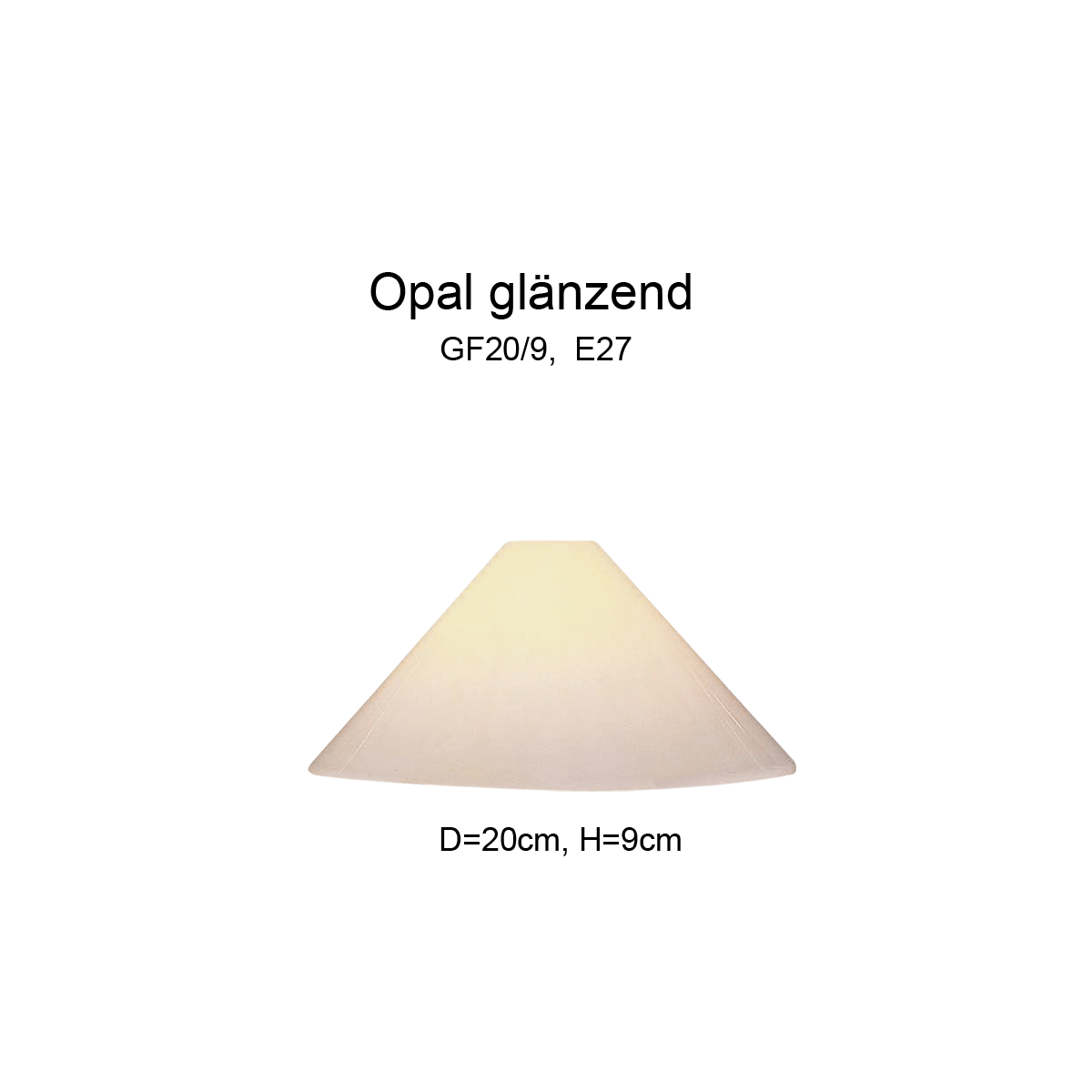 Menzel Leuchtenglas konisch D=20cm Opal weiss glänzend E27, GF20/10