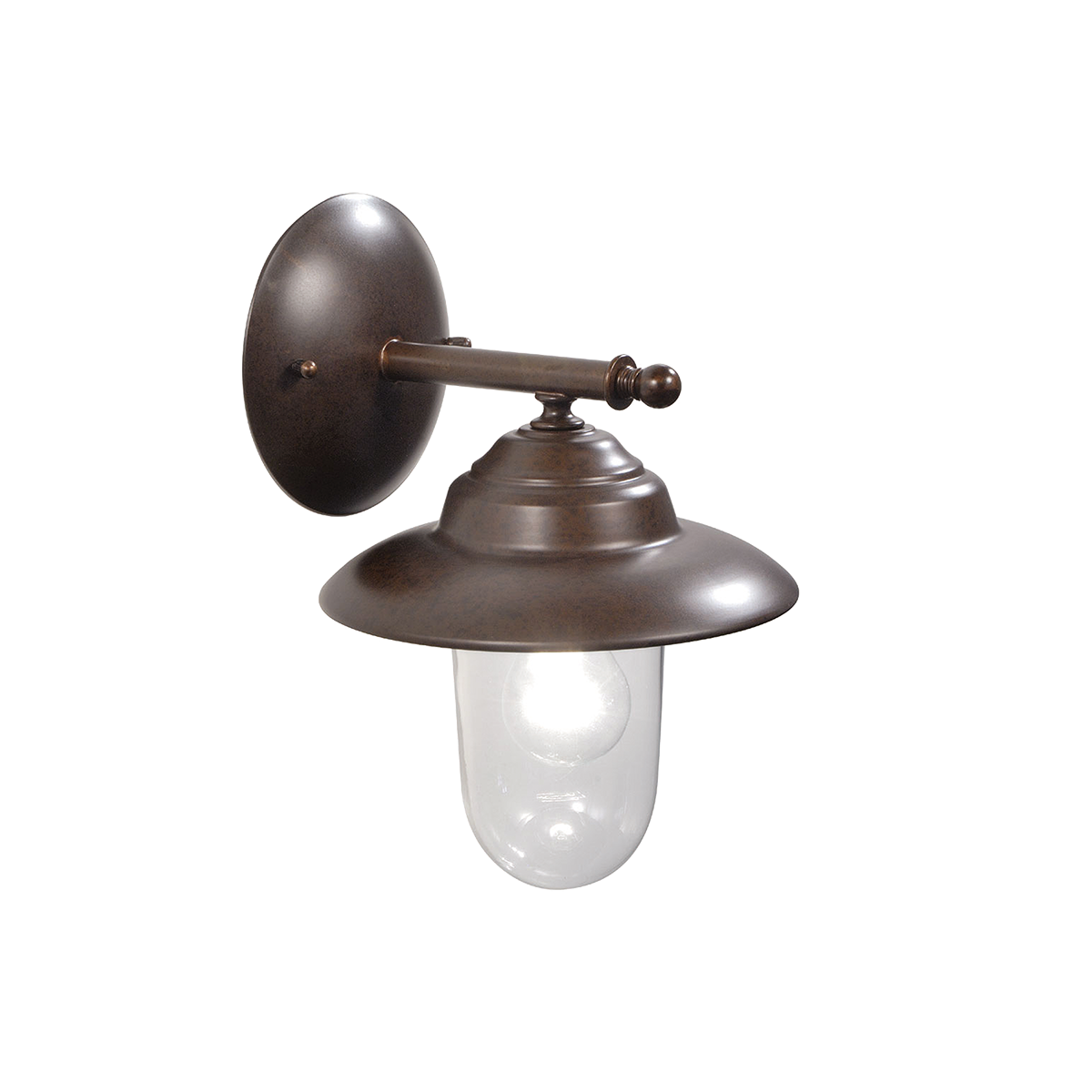 Menzel Tradition Außenleuchte Wandleuchte Magda für das Landhaus in Messing T=24cm, Fassung E27 - IP44, mit Schutzglas in klar oder satiniert