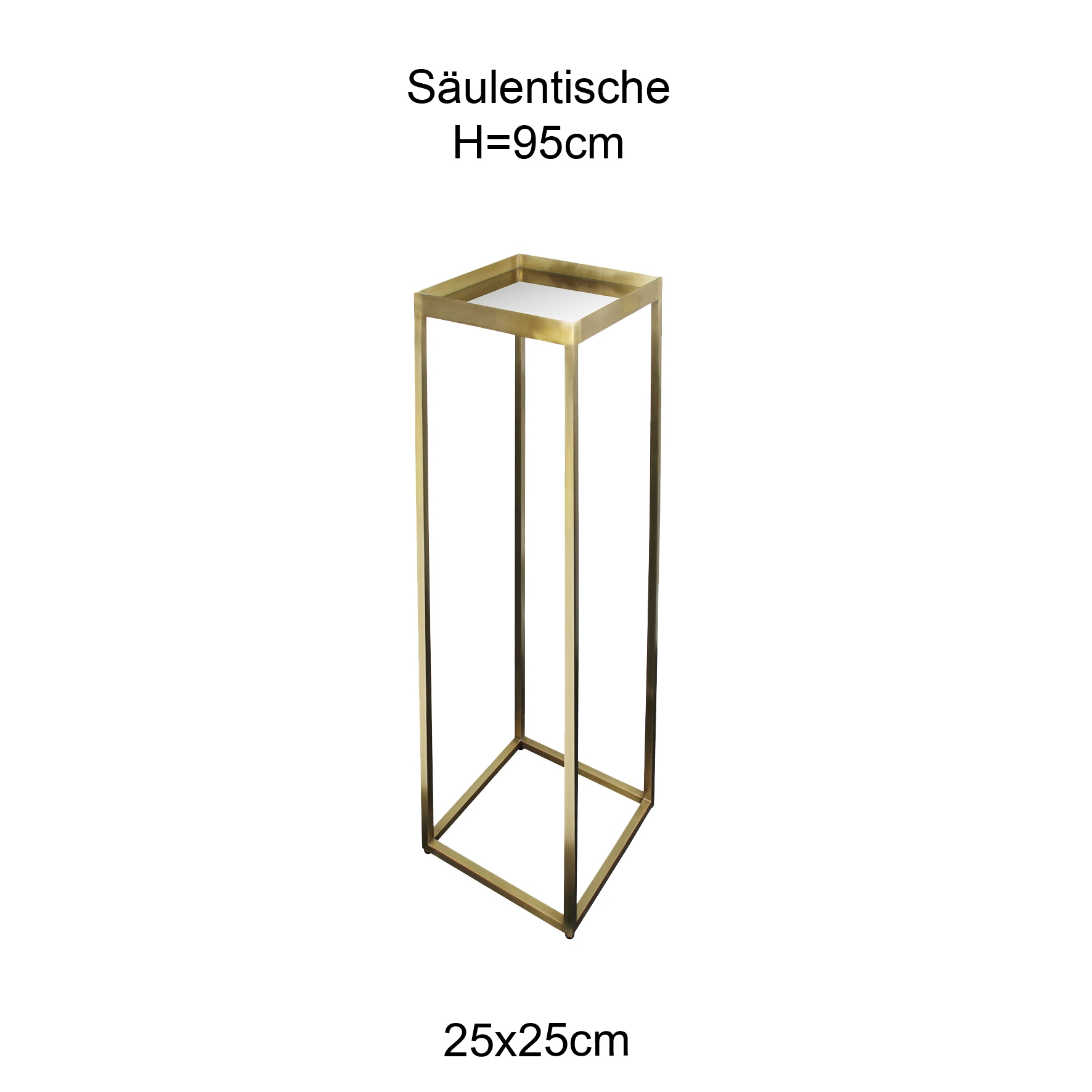 Kaheku Säulentisch, Messing, Spiegeloberfläche, H90cm