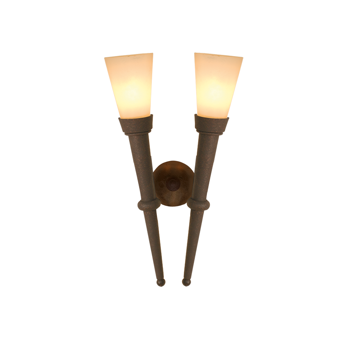 Menzel Florence Antik Fackel E14 braun schwarz uni mit konischem Glas und Farbauswahl