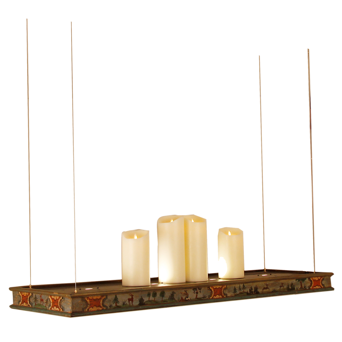 Menzel Exclusive Esstisch LED Hängeleuchte 120cm Holz bemalt, für Tische über 160cm Länge Licht nach oben und unten