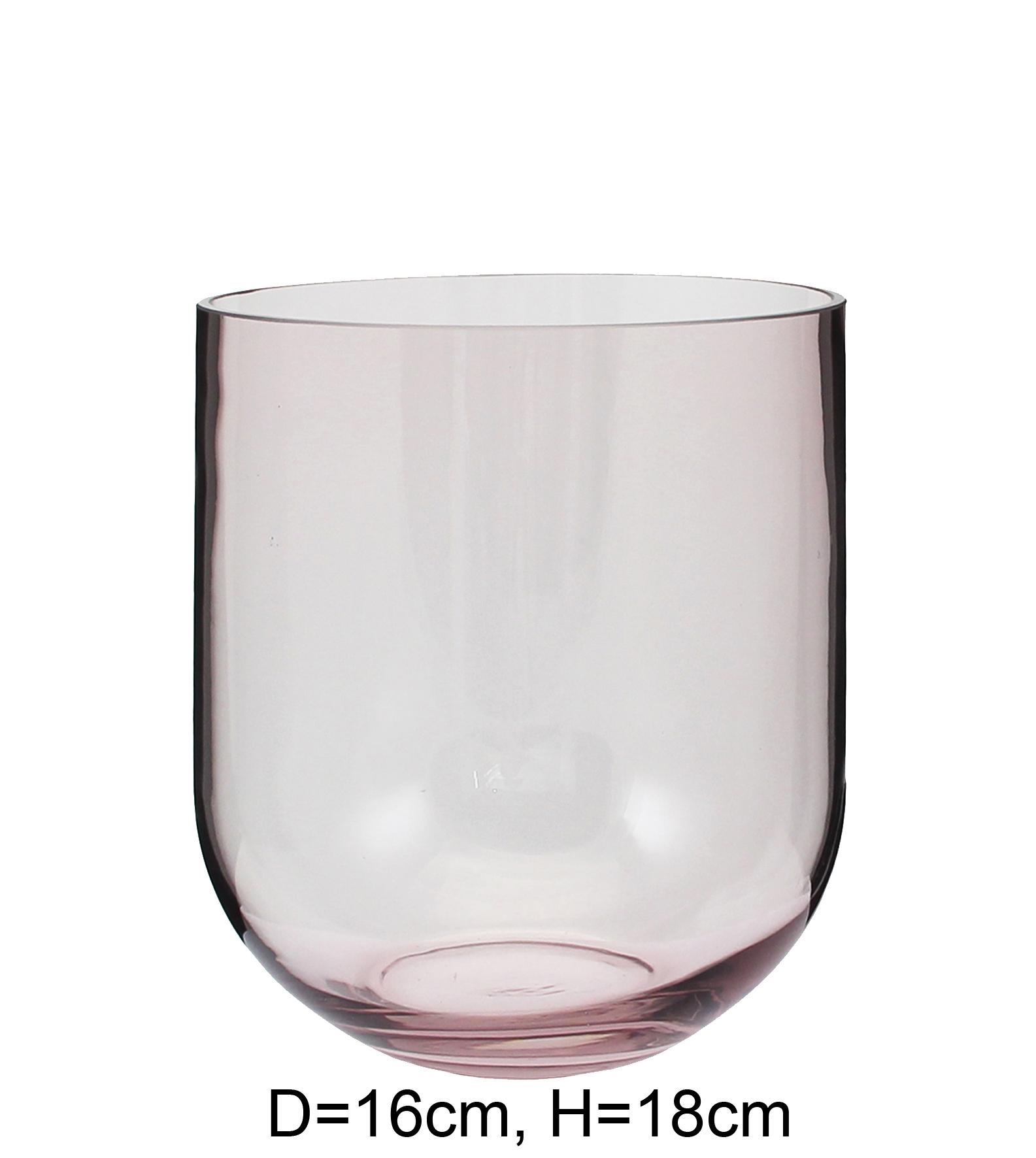 Kaheku Glaskübel / Vase  rosa durchgefärbt, D16cm, H18cm