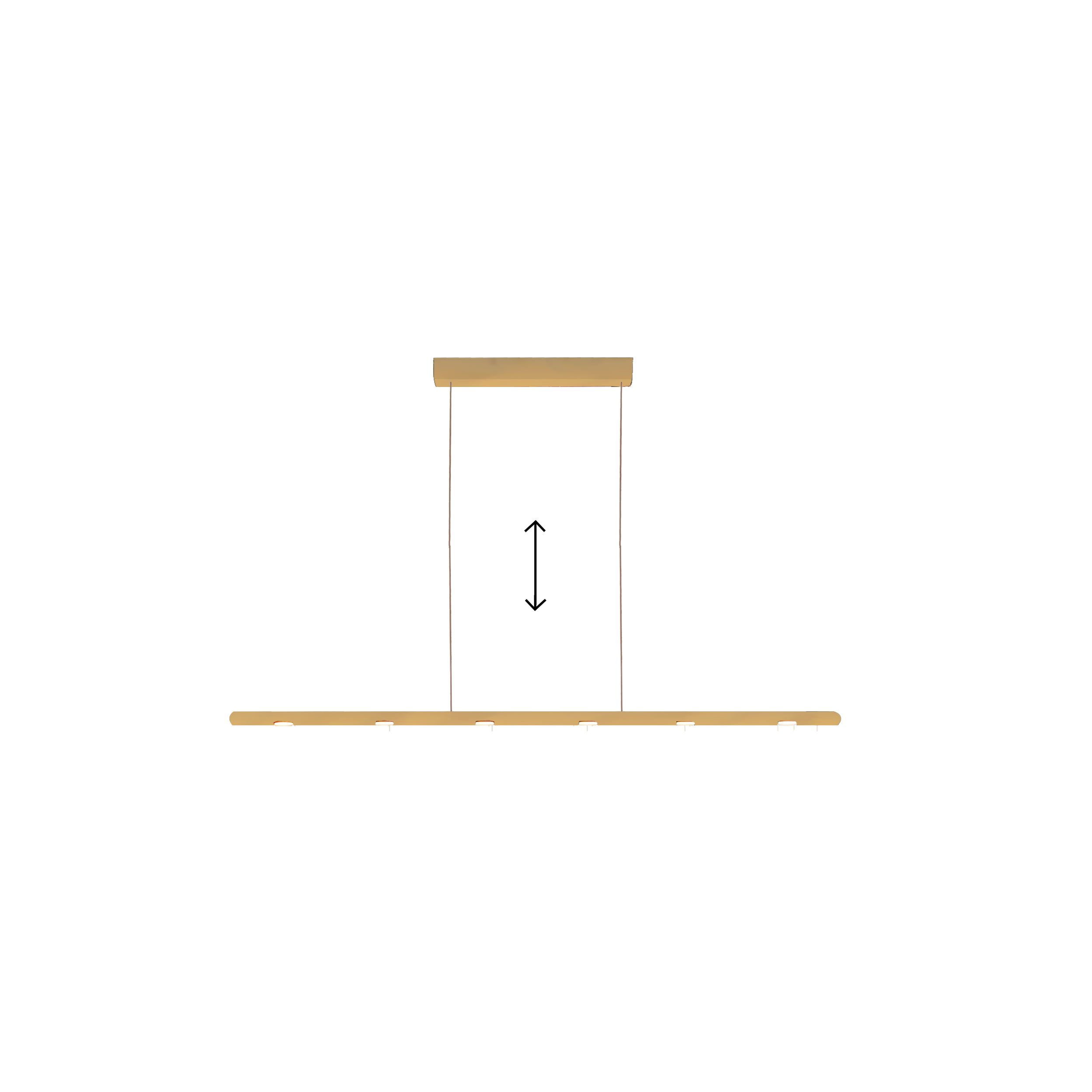 Menzel Anteo Balken LED  95cm, Höhe einstellbar, Eisen gold lackiert