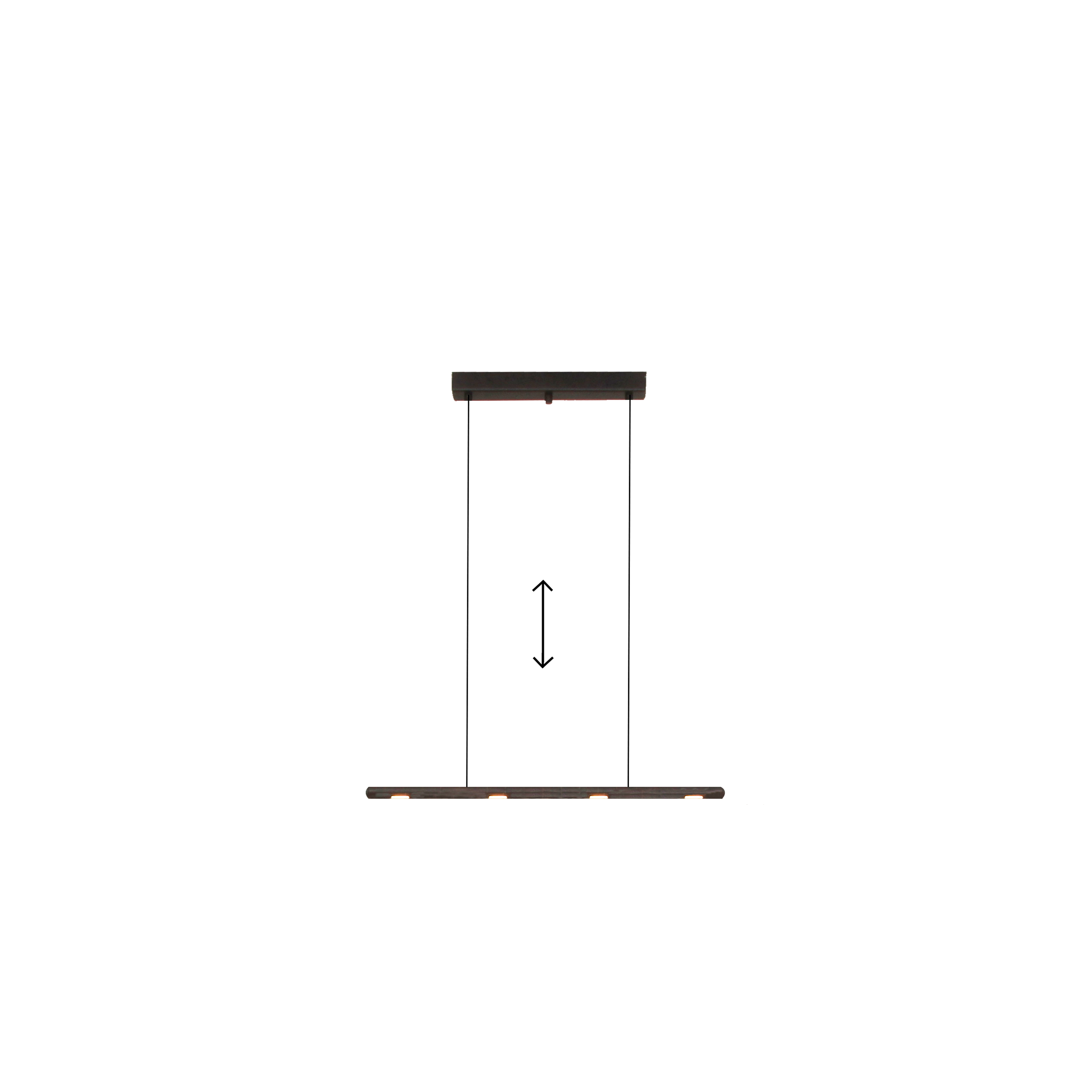 Menzel Anteo Balken LED  65cm, Höhe einstellbar, Farbe braun-schwarz