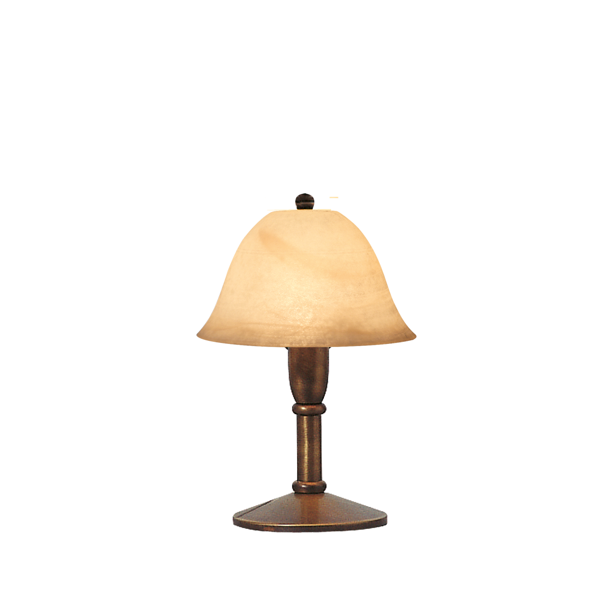 Menzel Anno 1900 Tischleuchte 18, E14 Rauchglas D=17cm, Messing brüniert