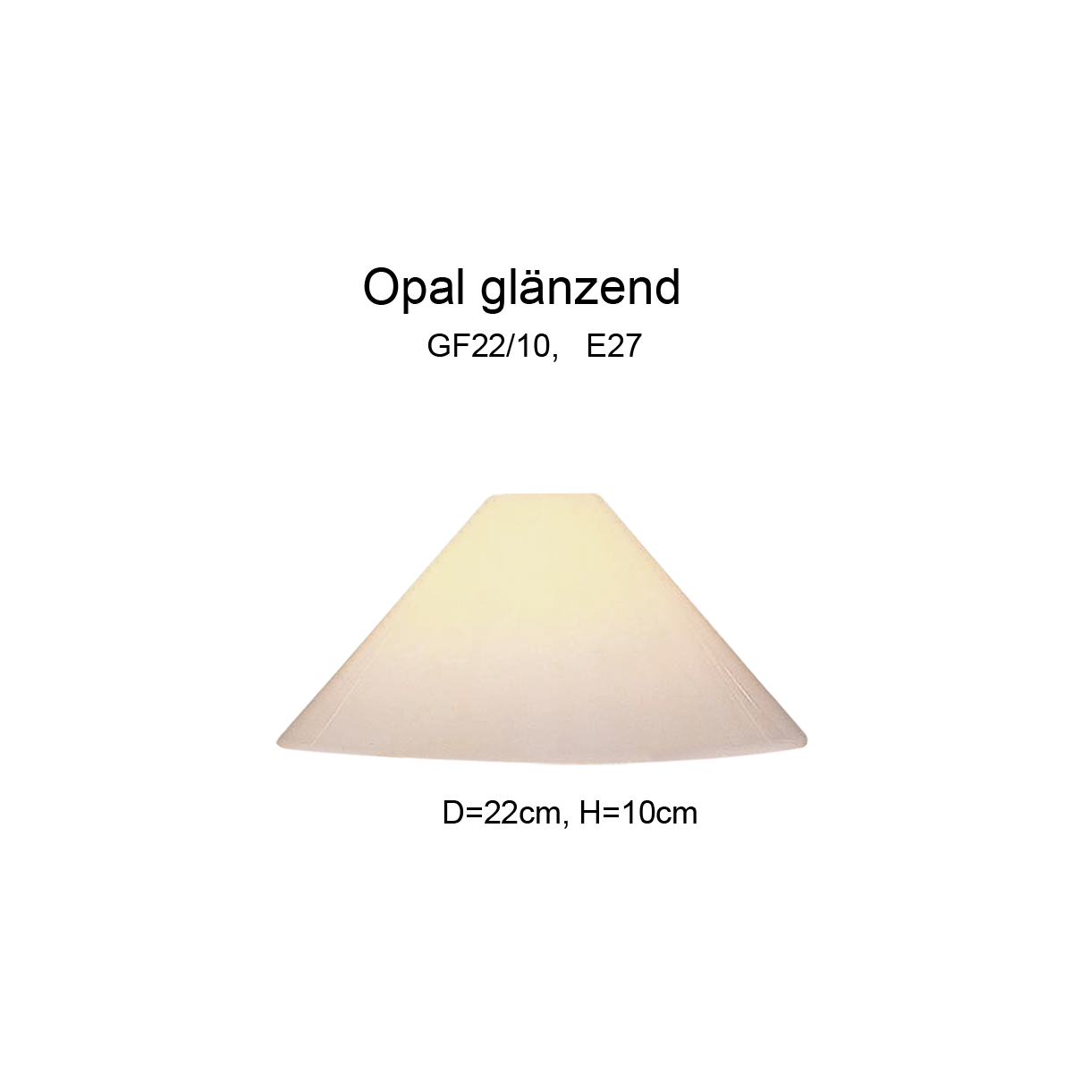 Menzel Leuchtenglas konisch D=22cm Opal weiss glänzend E27, GF22/10