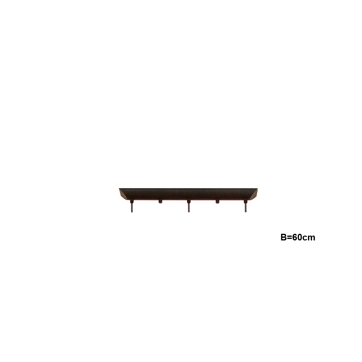 Decken G- Baldachin länglich, L= 60cm, Halbrohr, Bohrungen und Farbe nach Wahl