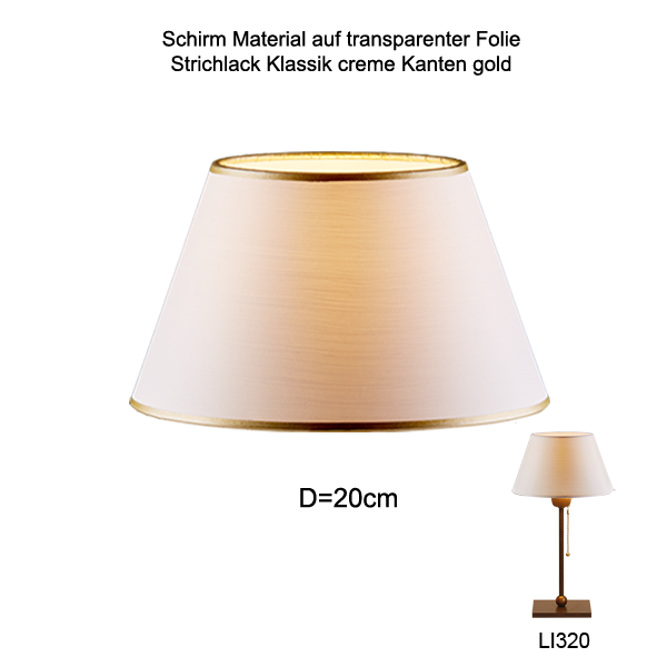Menzel Lampenschirm konisch D=20cm Tischleuchte Wandlampe E27 Strichlack Farbe nach Wahl