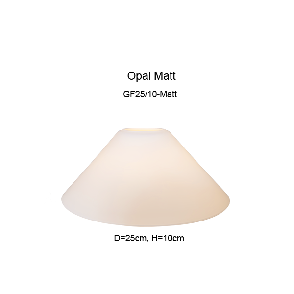 Menzel Leuchtenglas konisch D=25cm Opal weiss matt E27, GF25/10-Matt