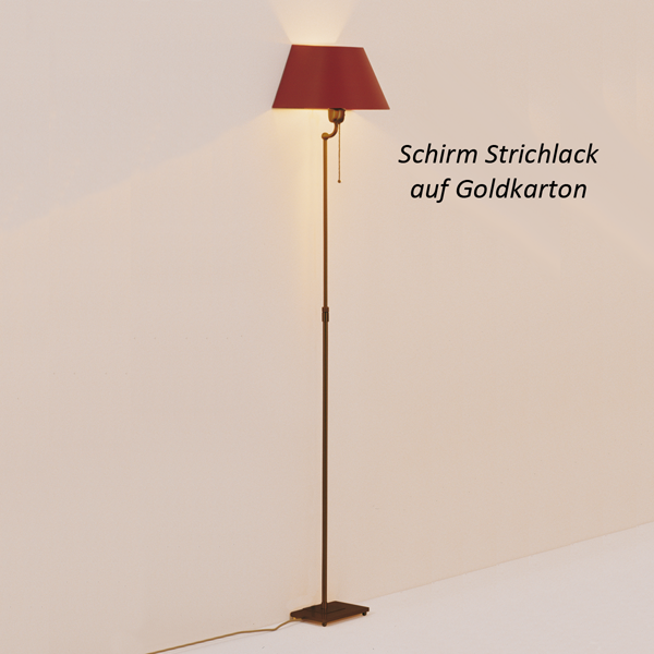 Menzel Messing Standleuchte E27, Strichlack B=30cm, Messing brüniert mit Lampenschirm nach Wahl Landhaus Chalet