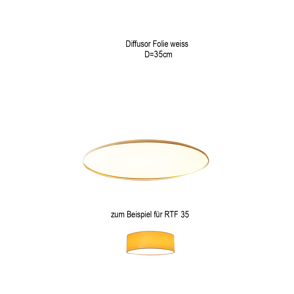 Runder Lampenschirm Diffusor Folie weiß D=35cm
