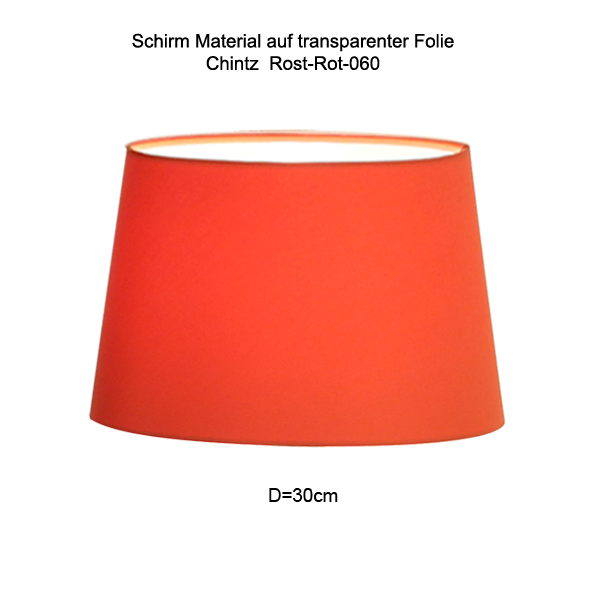 Menzel Lampenschirm konisch D=30/25cm 5cm erhöht, Tischleuchte Wandlampe E27 Chintz Farbe nach Wahl