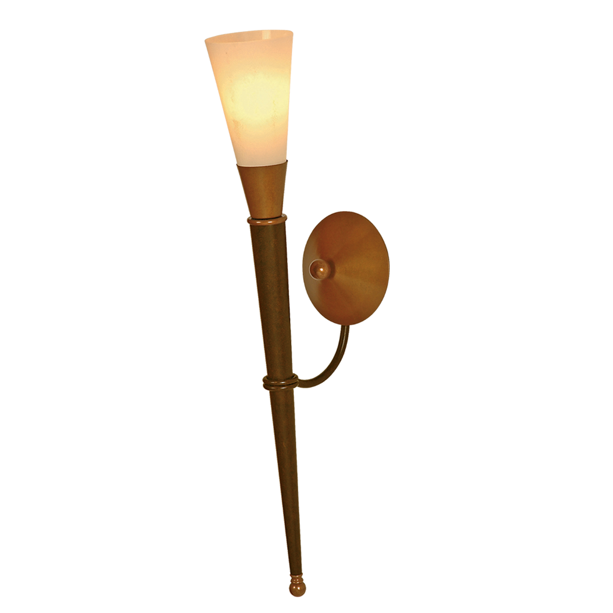Menzel Stella Fackel groß Eisen farbig mit Messing Zierteilen und Glas Scaco uni H=64cm