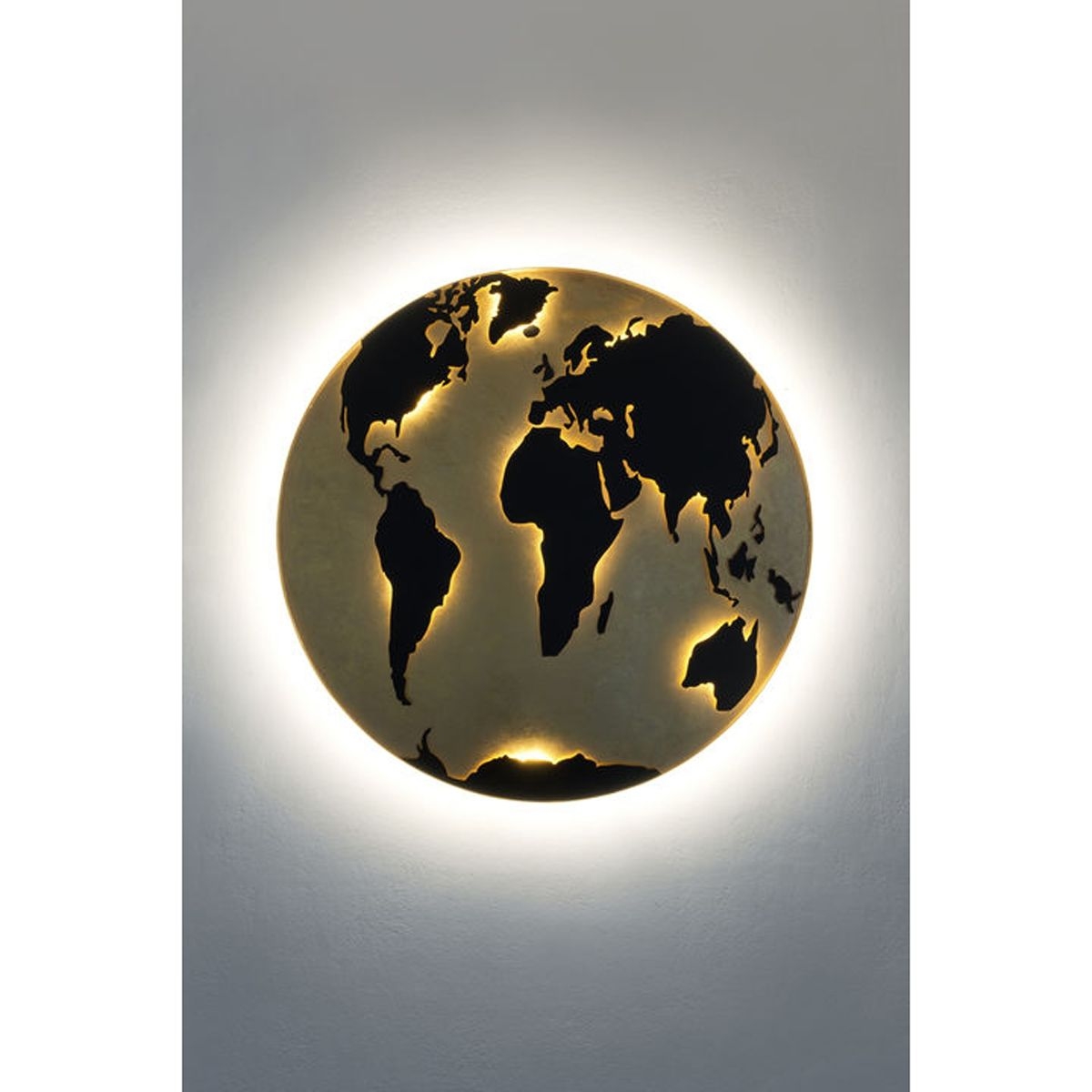 Holländer Wandleuchte "Tondomondo", Eisen gold-braun-schwarz, T4cm, Ø85cm