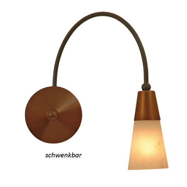 Menzel Stella Wandleuchte 1xE27, Eisen Farbe nach Wahl, Zierteile Messing antik, Arm schwenkbar