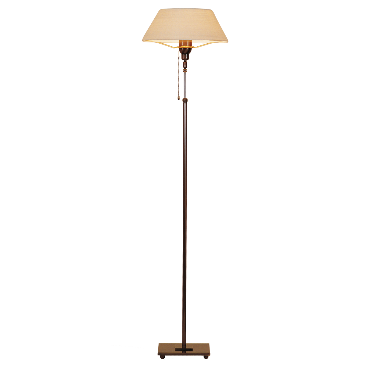 Menzel Messing Standleuchte E27, Strichlack D=32cm, Messing brüniert mit Lampenschirm nach Wahl Landhaus Chalet