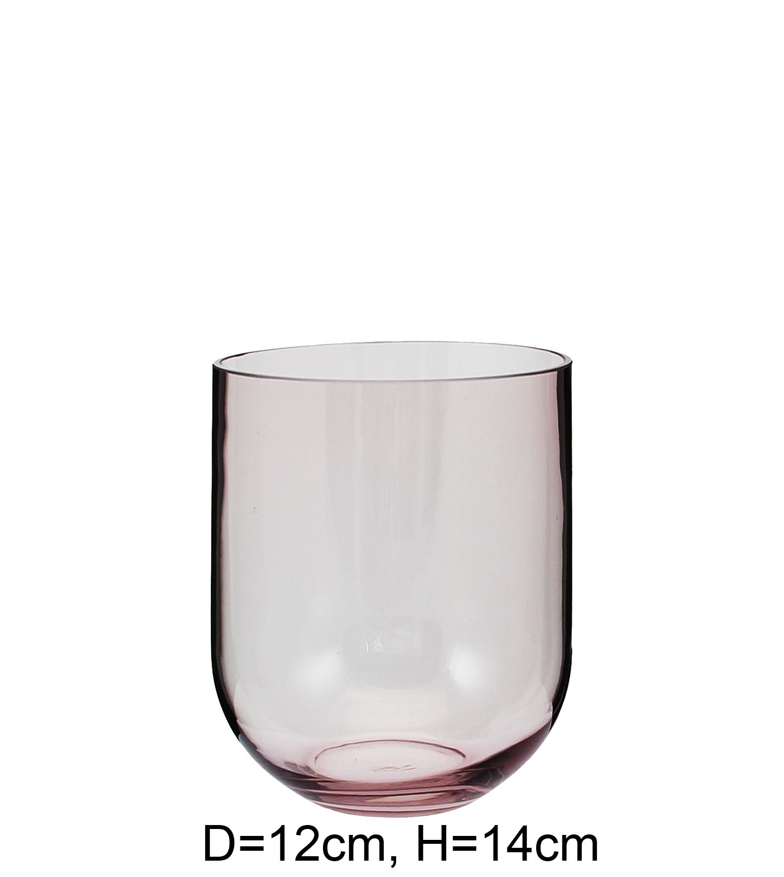 Kaheku Glaskübel / Vase, rosa durchgefärbt, D12cm, H14cm