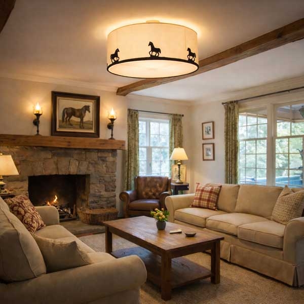 Menzel Themen Deckenleuchte D= 60cm Strichlack mit Dekoring an dem magnetisch Motive befestigt werden und Diffusor, für das Landhaus