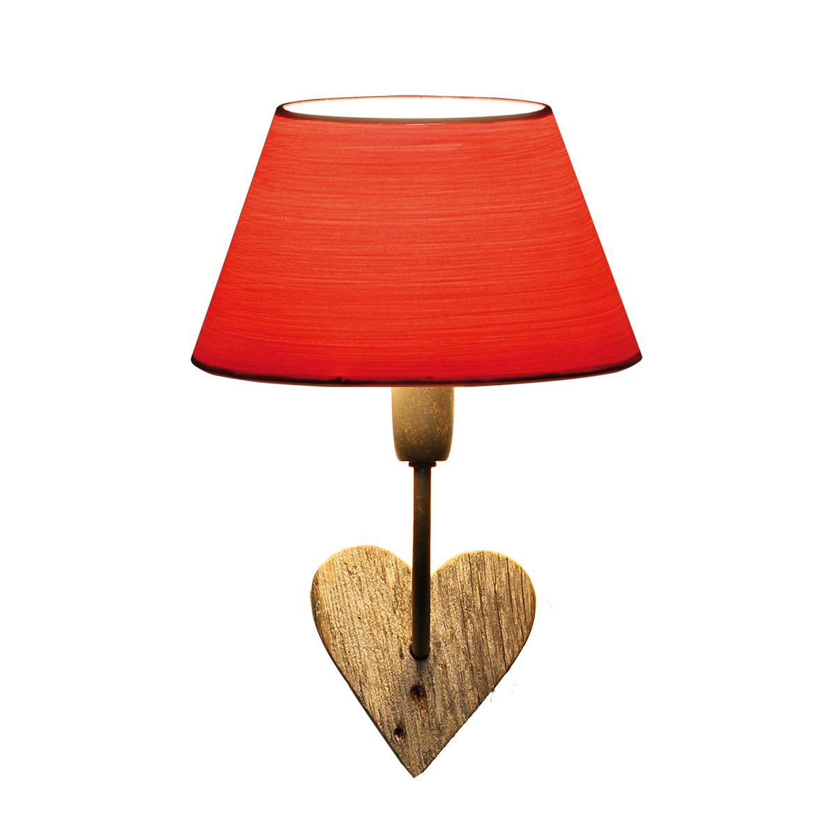 Menzel Themen Wandleuchte mit Altholz Herz Montur braun schwarz Lampenschirm in Strichlack nach Wahl