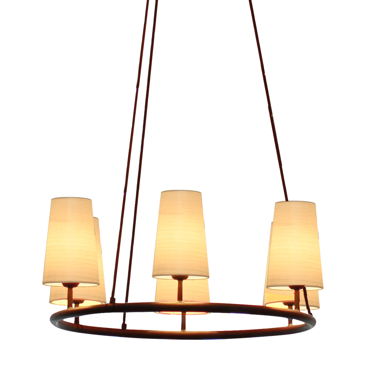 Flair Ringkrone D= 73cm mit Lampenschirmen in Strichlack Farbe nach Wahl