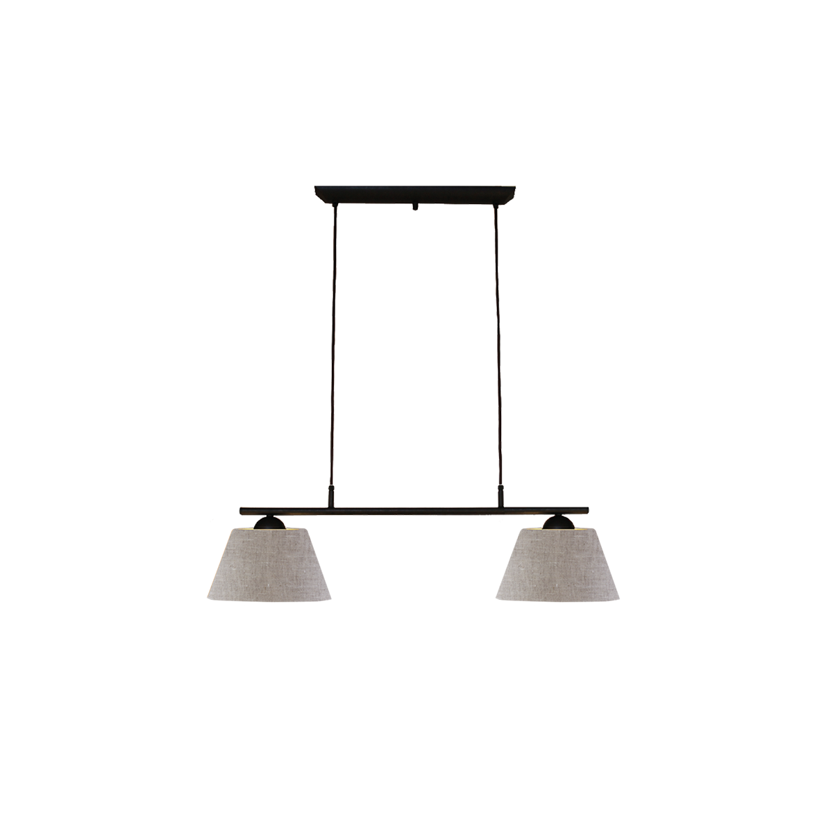 Menzel Pusta Balken B= 85cm Schirm Leinen / Chintz nach Wahl, Eisen braun-schwarz