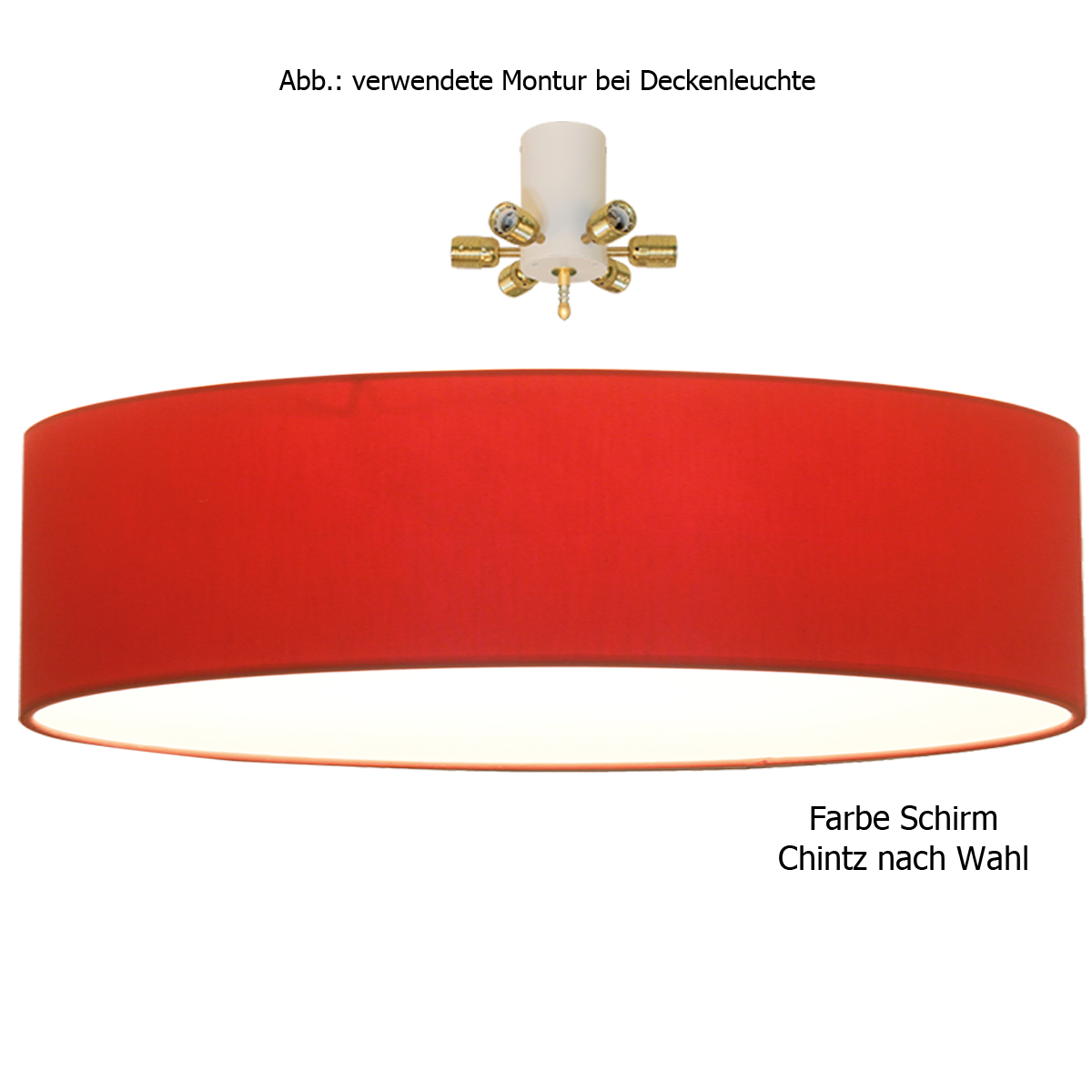 Menzel Living Elegant grosse Deckenleuchte D=100cm 6 flammig E27 mit Lampenschirm in Chintz und Diffusor in Acryl für das Chalet