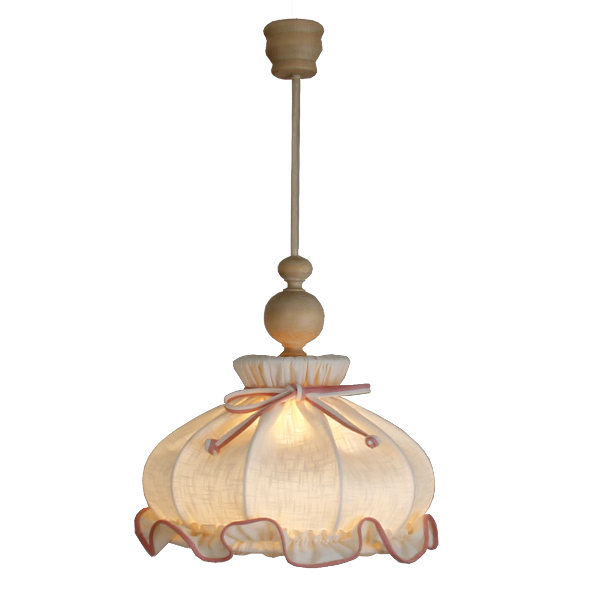 Menzel Landhaus  Pendel D=36cm Fichte Schirm weiß, LA1620-080.VP36-2-W.ROS