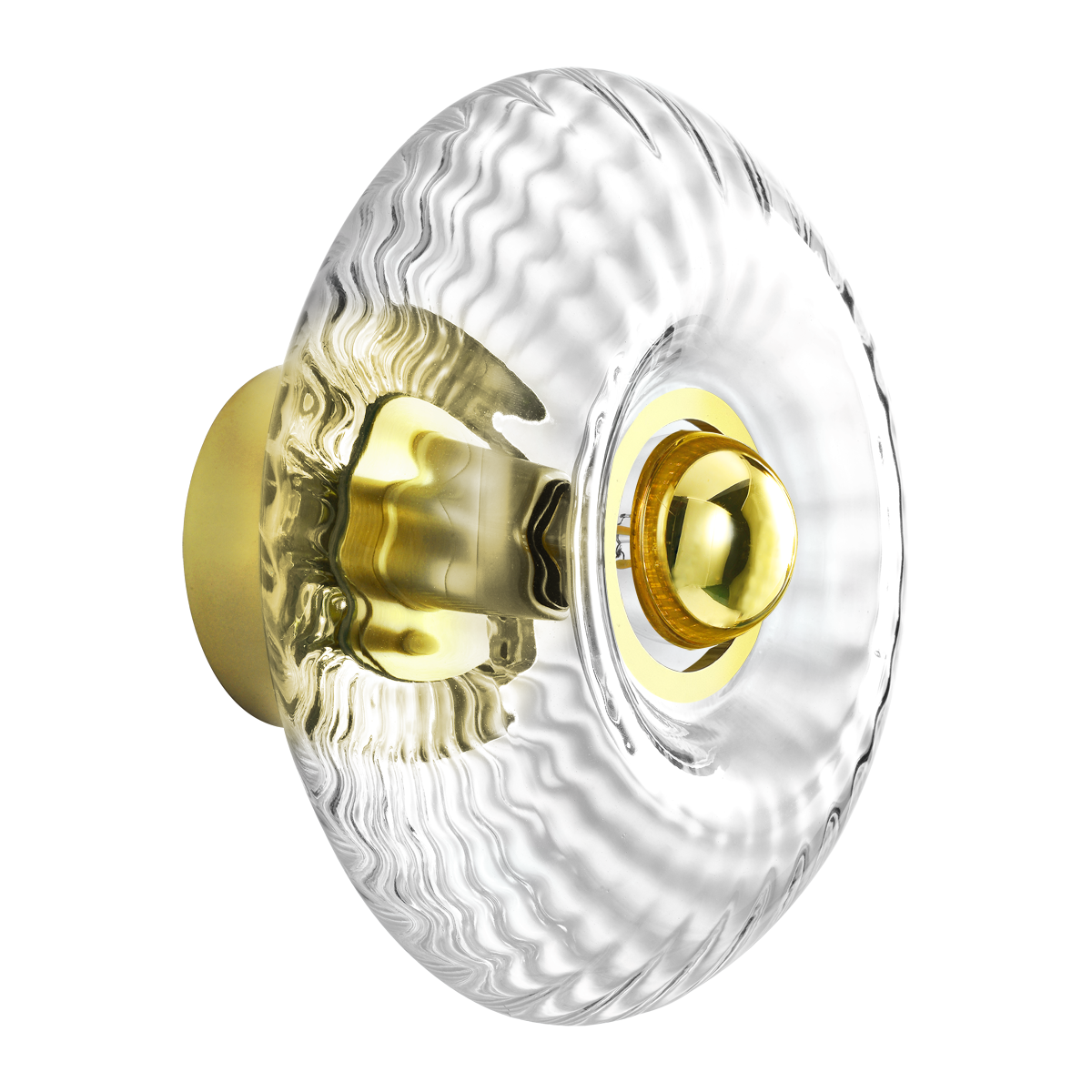 Wandleuchte petite, 1x E14, LM inkl., Kopfspiegel gold, 6W, klar, Montur gold