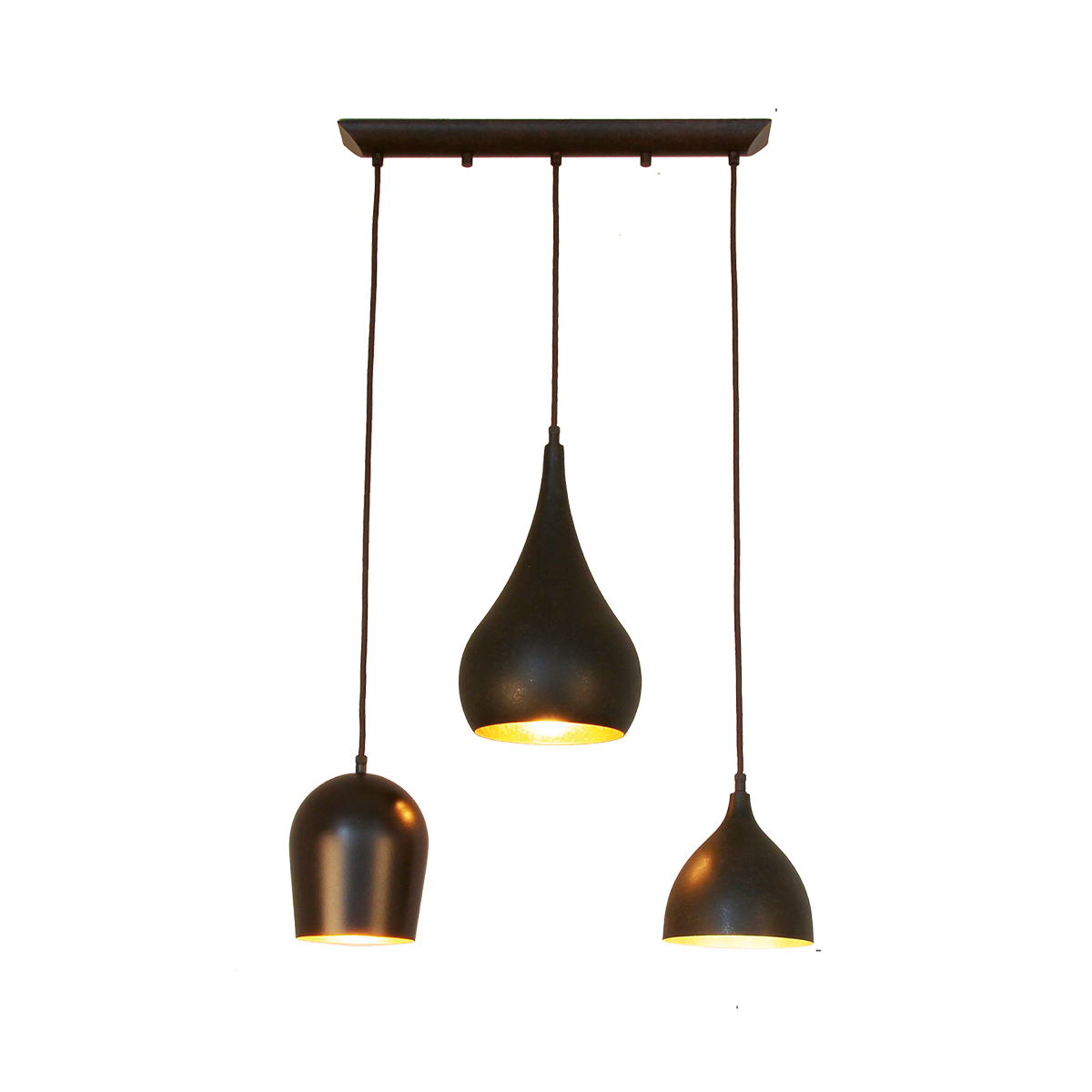 Menzel Solo große Hängeleuchte Gehänge  60cm für Einzel  Pendel braun schwarz für Tische ab 100cm Baldachin L=60cm Landhaus