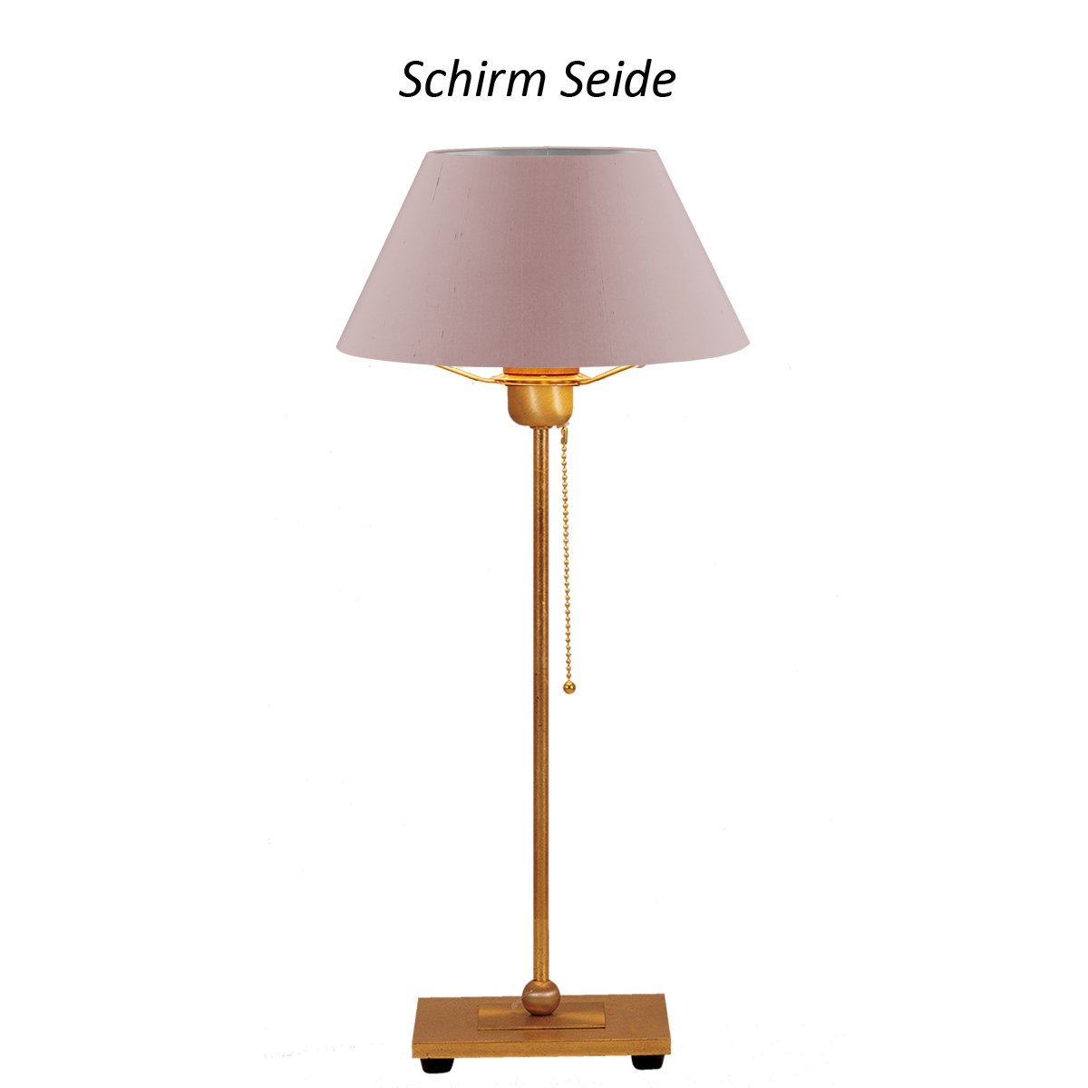 Menzel Living Elegant exclusive Tischleuchte 25 Blattgold E27 mit Seiden Schirm