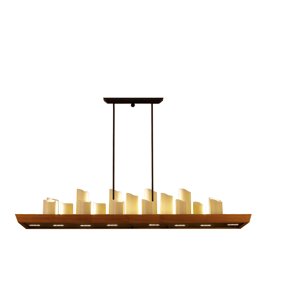 Große Esstisch LED Hängeleuchte Holz  B=180cm für Tische über 240cm Länge Licht nach oben und unten für das Landhaus