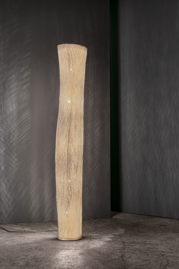A-Emotional Stehleuchte, Designer Arturo Alvarez, lackiertes Edelstahlgewebe, Warm Weiß, E27
