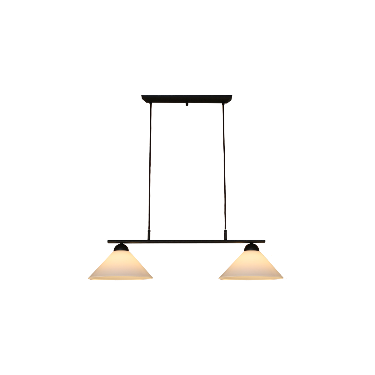 Menzel Pusta Balken B= 90cm mit Glas D=30cm Opal weiss, Esstischleuchte