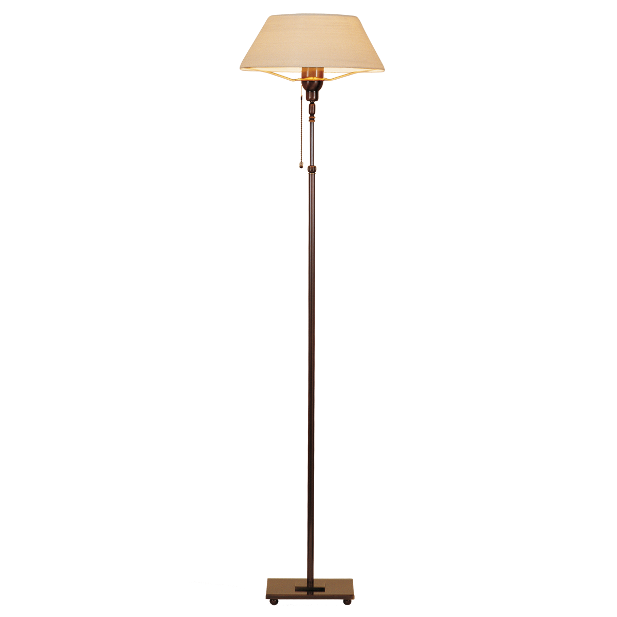 Living Elegant Standleuchte Messing brüniert höheneinstellbar mit Lampenschirm in Strichlack Farbe nach Wahl
