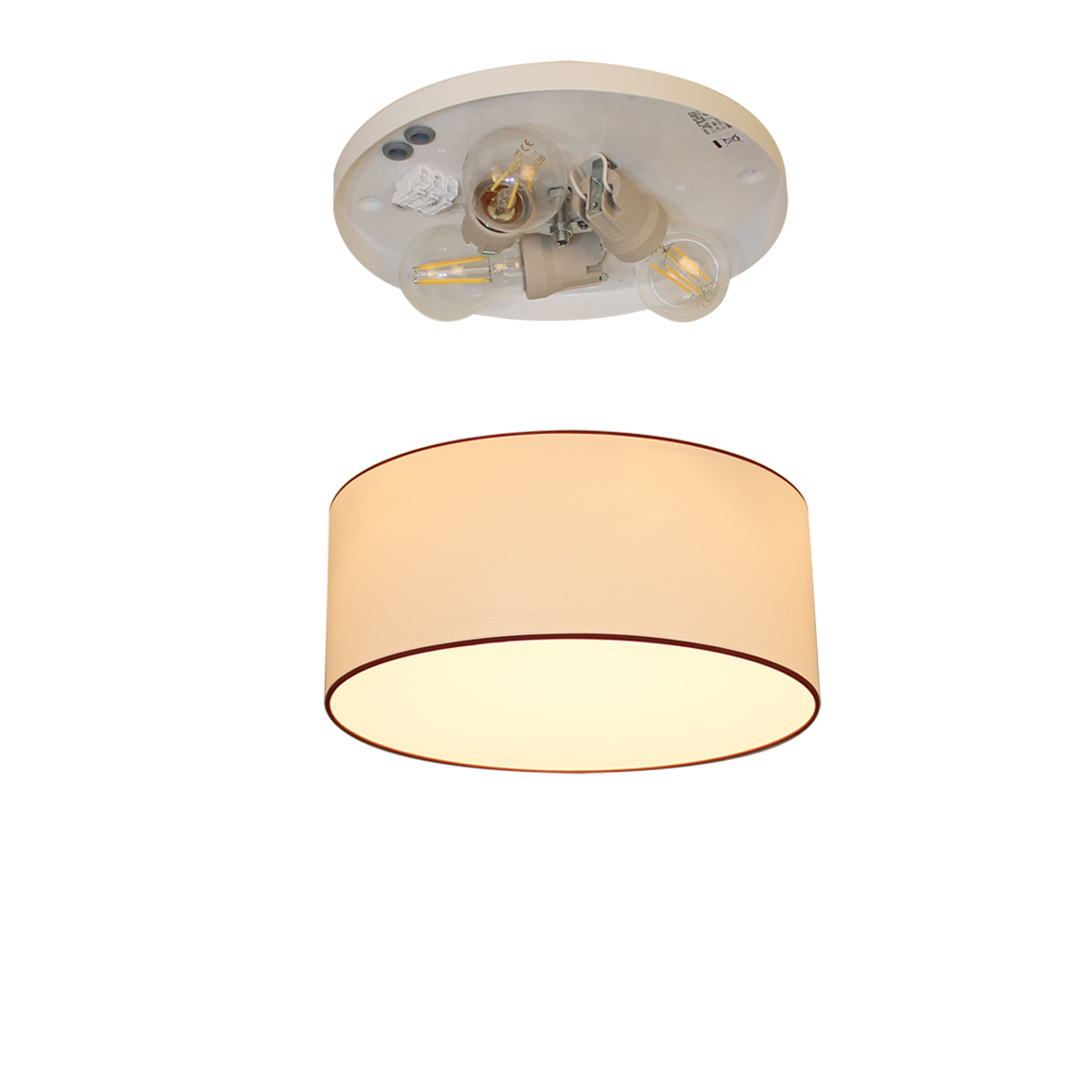 Menzel Flair Deckenleuchte runde D= 30cm Chintz Schirm Farbe nach Wahl und Diffusor für das Chalet