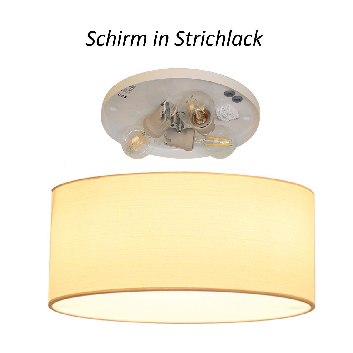 Menzel Flair Deckenleuchte D= 50cm Strichlack Schirm Farbe nach Wahl und Diffusor für das Landhaus