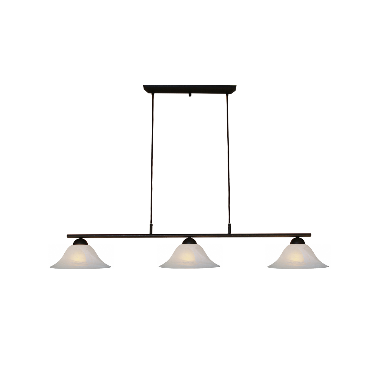 Menzel Pusta Balken B=130cm mit Glas Alabaster, Esstischleuchte