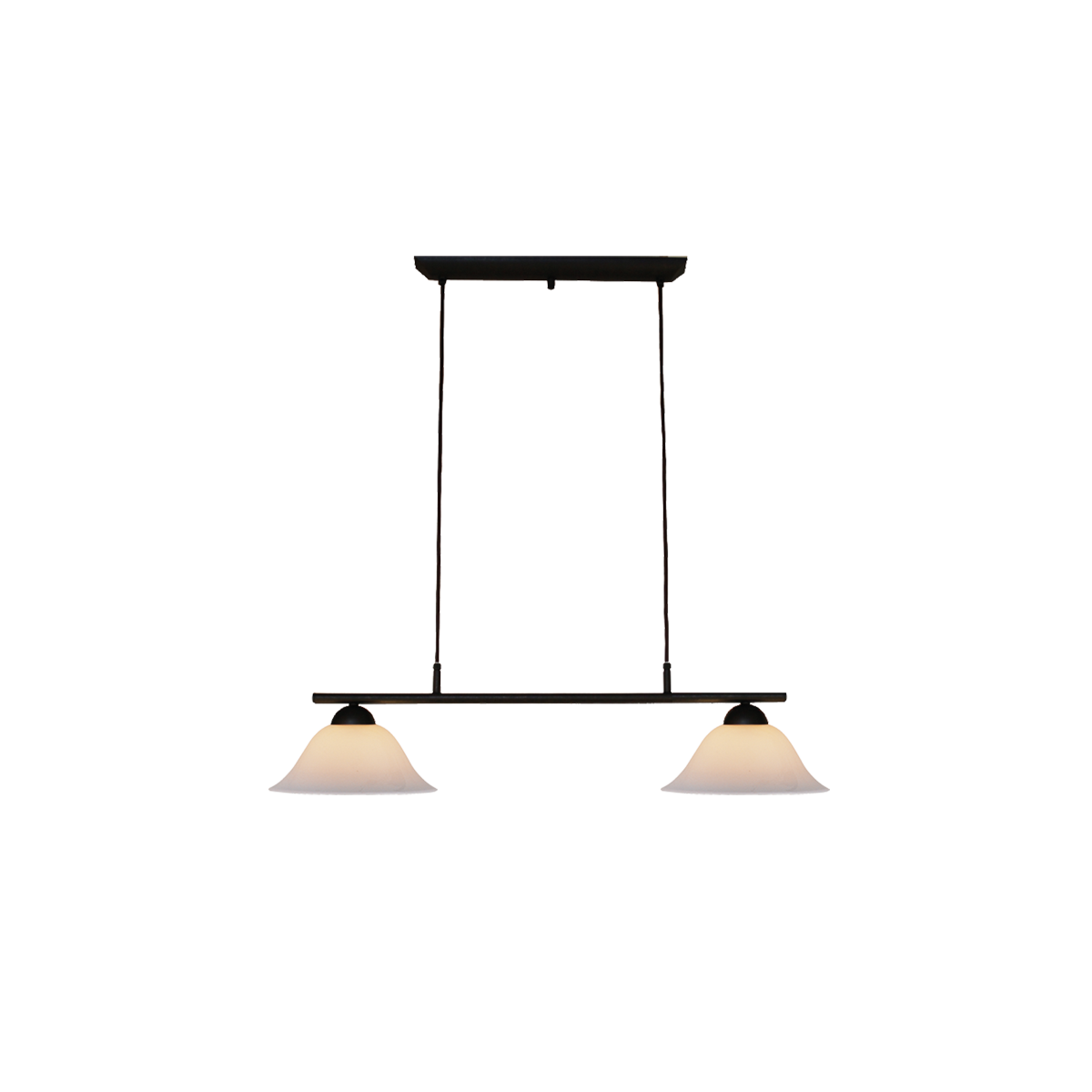 Menzel Pusta Balken B= 85cm mit Glas D=25cm Opal weiss, Esstischleuchte