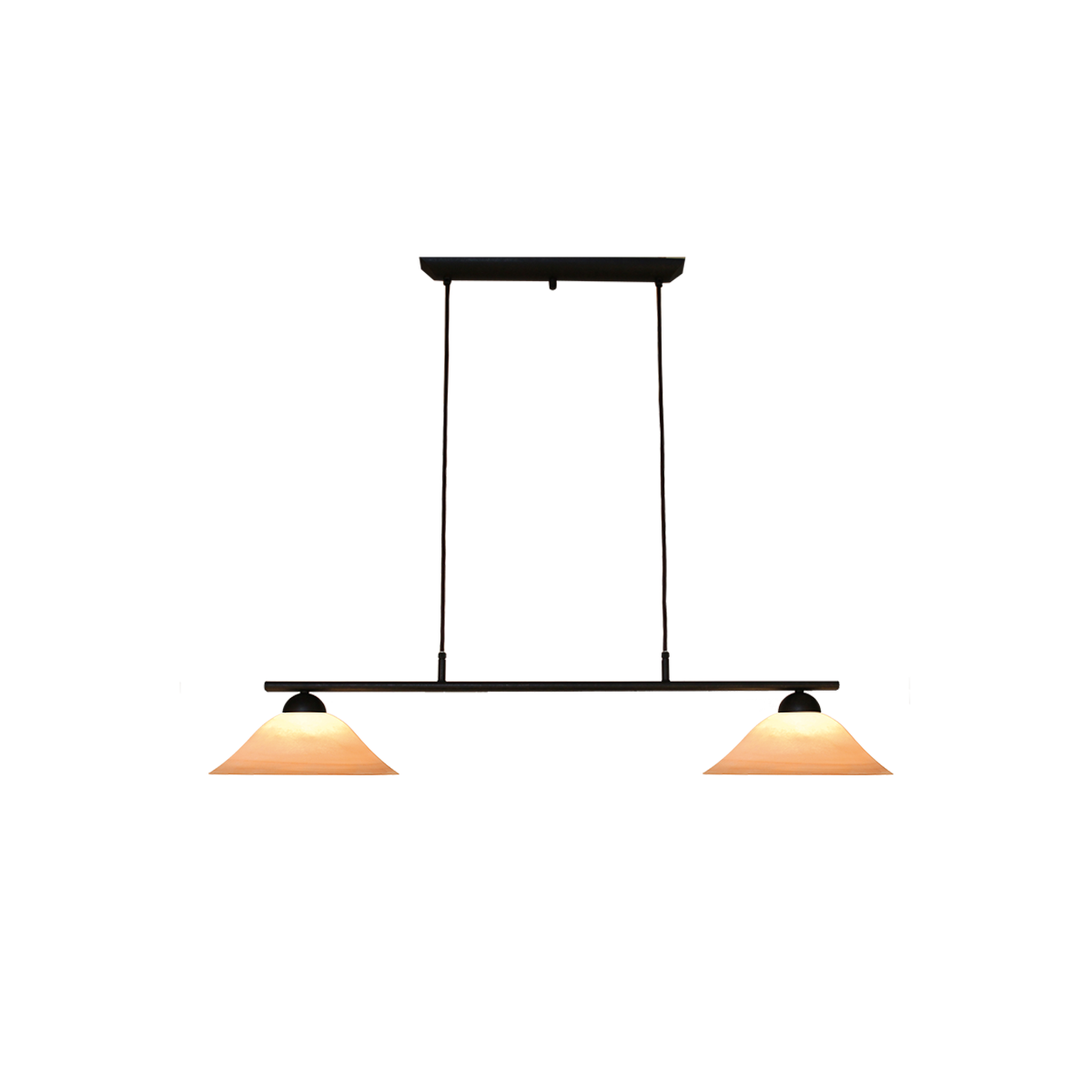 Menzel Pusta Balken B=110cm mit Glas D=30cm Alabaster, Esstischleuchte