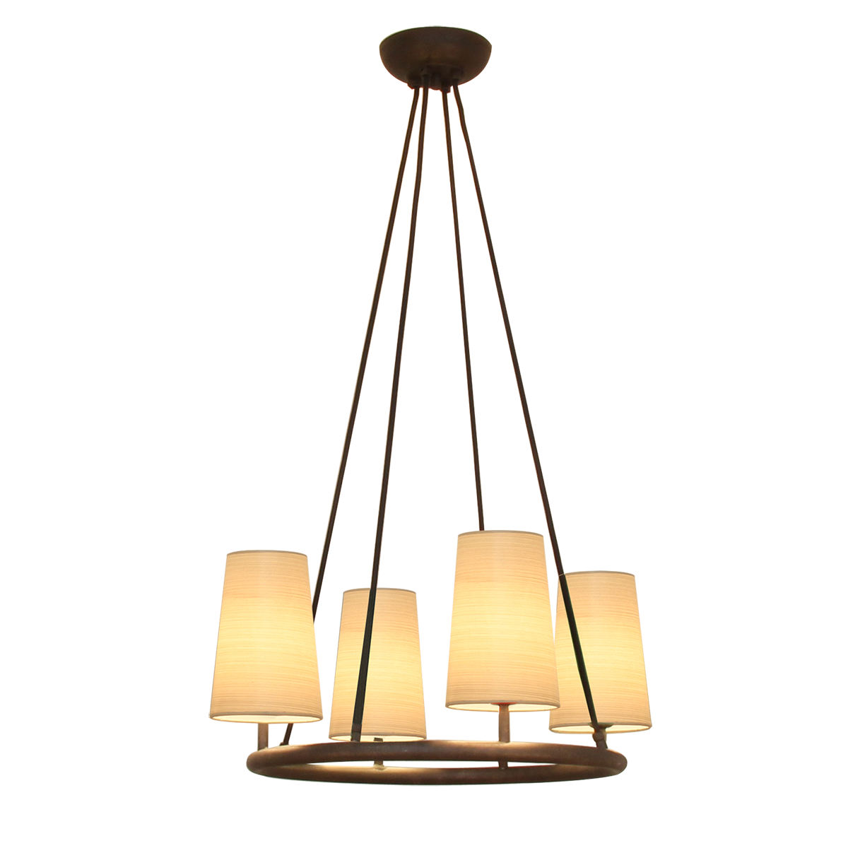 Flair Ringkrone D= 52cm mit Lampenschirme Strichlack für runde Tische ab 110cm
