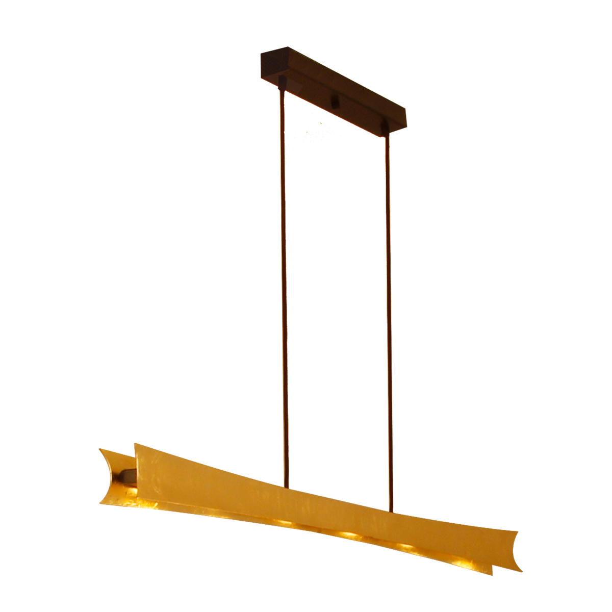 Menzel Donna LED Hängeleuchte 8 flammig veränderbare Lichtfarbe braun schwarz mit Blenden Blattgold