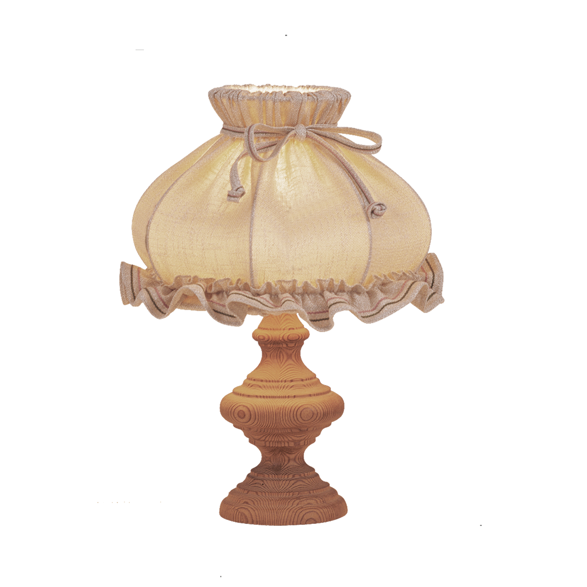 Menzel Landhaus Tischleuchte 30, hell gebeizt mit Stoffschirm Leinen creme uni