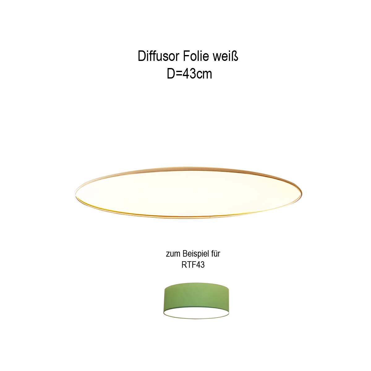 Runder Lampenschirm Diffusor Folie weiß D=43cm