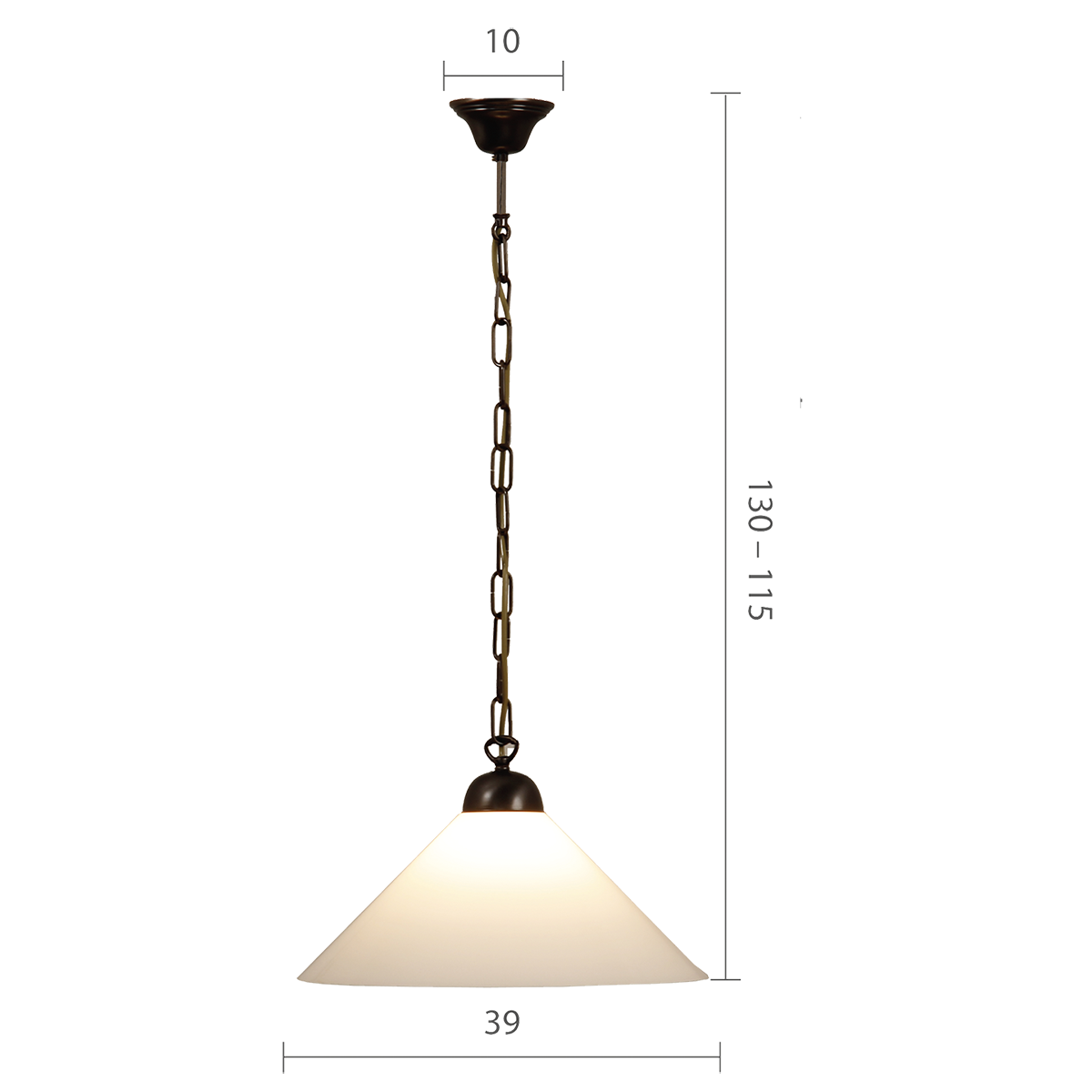 E27 Opal Glasschirm x mit 1 Hängeleuchte Pendelleuchte Messing und Kette