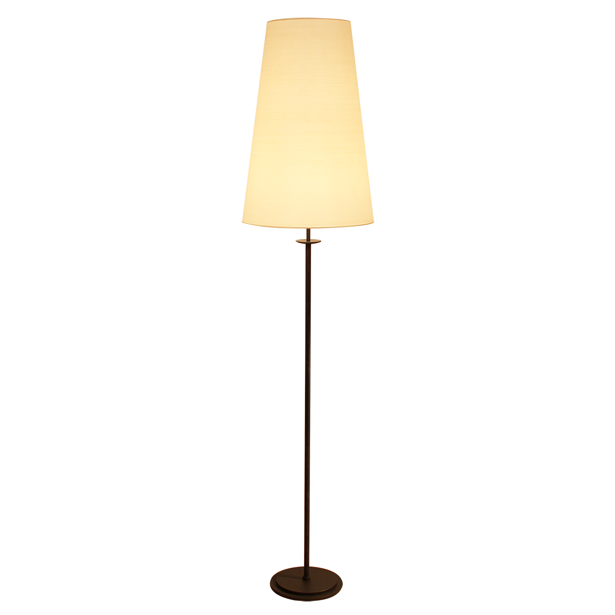 Flair schlanke große Standleuchte Eisen braun schwarz 4 flammig mit Lampenschirm in Chintz
