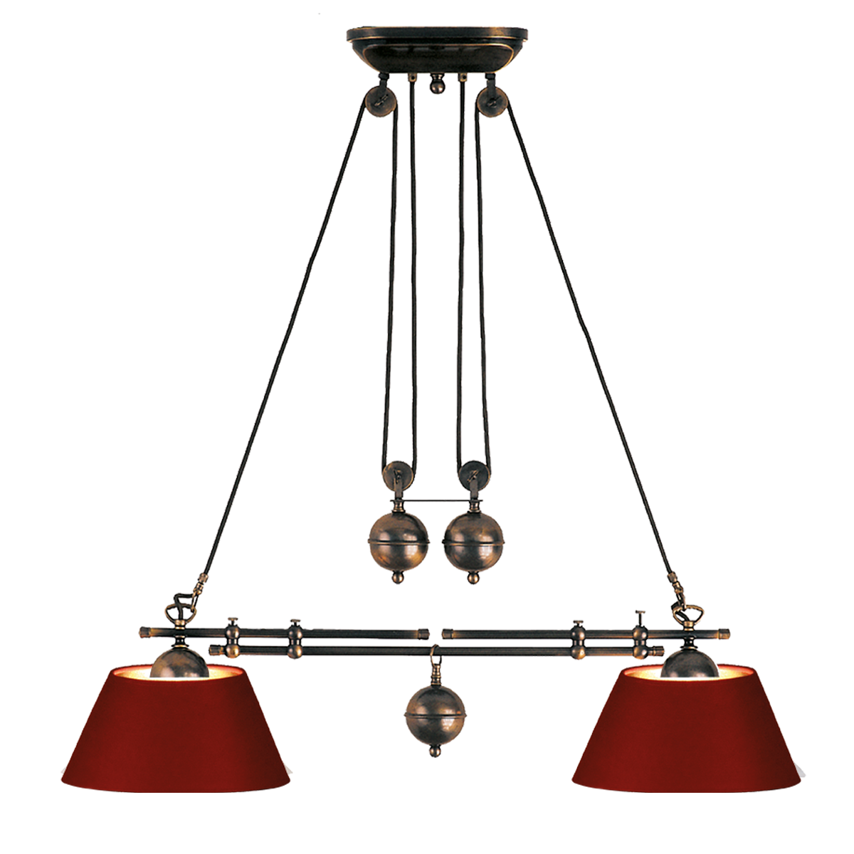Menzel Anno 1900 Zugleuchte E27 Strichlack 30cm, Breitenverstellung in Messing brüniert oder gebürstet Menzel Anno 1900 Zugleuchte E27 Strichlack 30cm, Breitenverstellung in Messing brüniert oder gebürstet