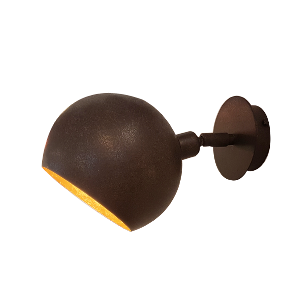 Menzel Wandleuchte mit Gelenk, incl. Kugel D=12m, Eisen Farbe nach Wahl